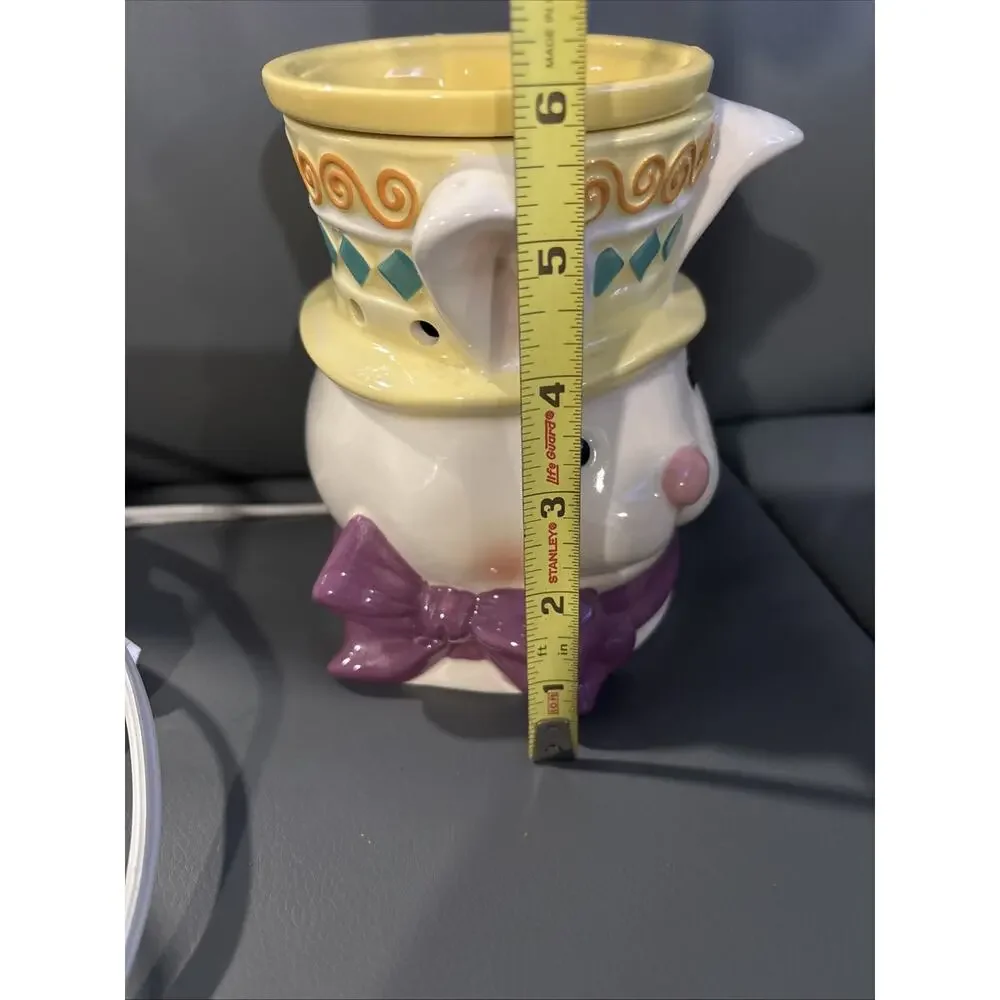Scentsy Easter Bunny Rabbit Wax Warmer Spring Purple Bow Yellow Hat Retired.